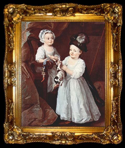 framed  William Hogarth Portat der Lady Mary Grey und des Lord George Grey, ta009-2